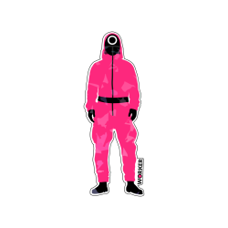 Magnes holograficzny Squid Game 2 - Pink Guard Worker