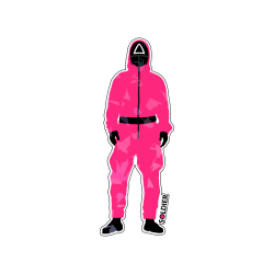 Naklejka holograficzna Squid Game 2 - Pink Guard Soldier